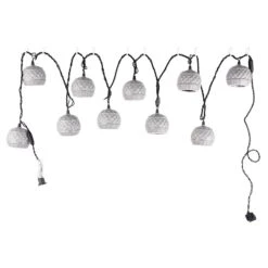 10-Count Ceramic Dome String Light Set, Grey