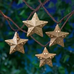 10-Count UL Gold Star String Light Set