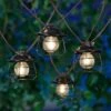 10-Count UL LED Filament Black Metal Lantern Patio Lights