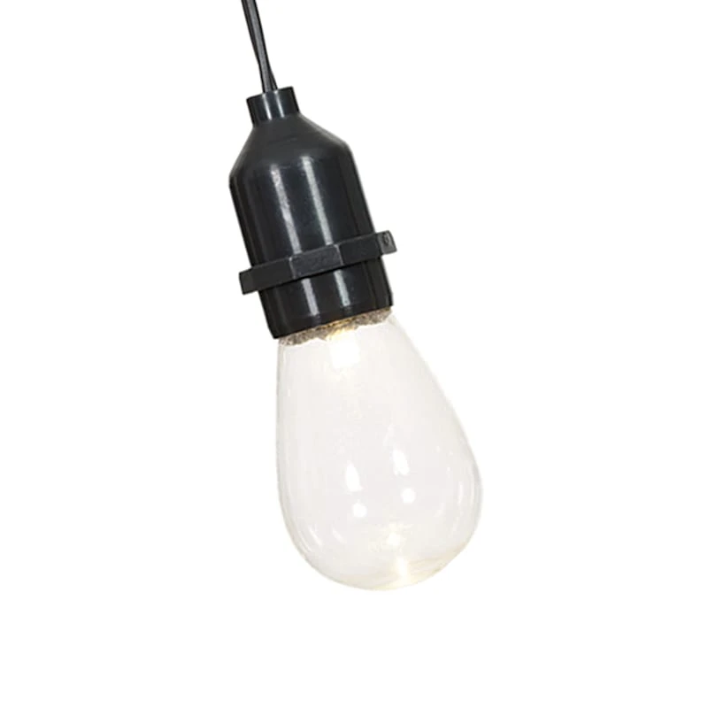 15-Count UL LED Edison Bulb String Light Set, Black Wire - Image 2
