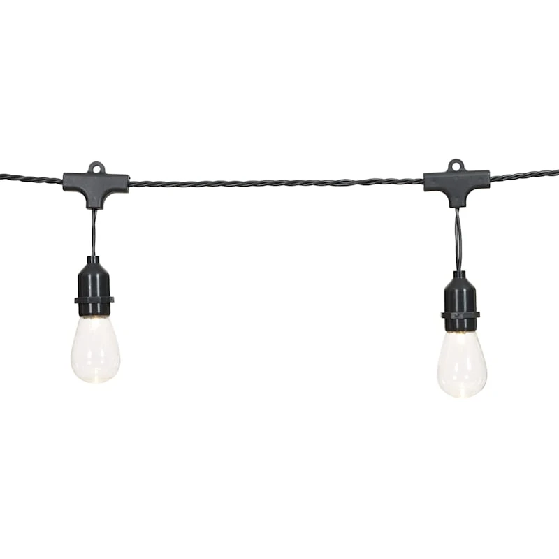 15-Count UL LED Edison Bulb String Light Set, Black Wire