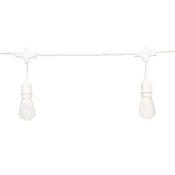 15-Count UL LED Edison String Light Set, White Wire