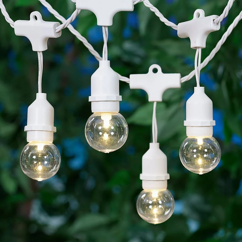 15-Count UL LED G40 Globe String Light Set, White Wire