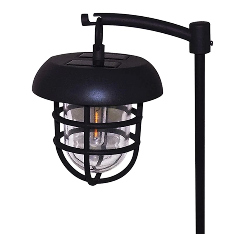 2-Pack 10L Black Solar Shepherd's Hook Path Light - Image 2