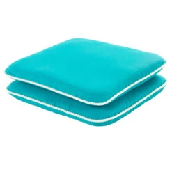 2-Pack Turquoise Corded Outdoor Chair Pad