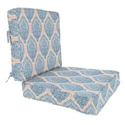 2-Piece Andorra Tigerlily Gusseted Outdoor Deep Seat Cushion Set