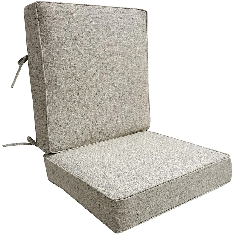 2-Piece Fiddlestix Premium Linen Gusseted Outdoor Deep Seat Cushion Set