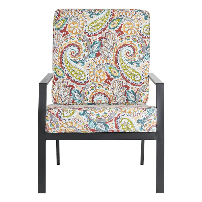 2-Piece Paisley Chili Gusseted Outdoor Deep Seat Cushion Set - Image 2