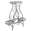 2-Tier Black Metal Plant Stand, 22x24x7