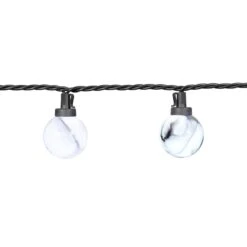 25-Count LED Black & White Marbled Ceramic G40 String Lights
