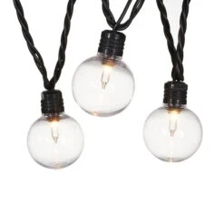 40-Count UL G40 Clear Globe String Light Set, Black Wire