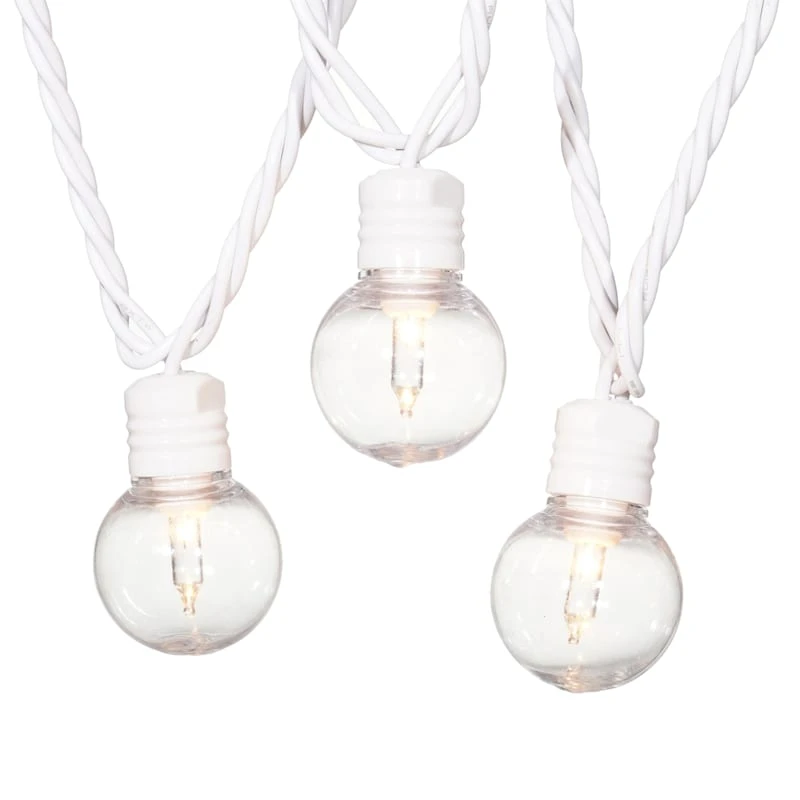 40-Count UL G40 Clear Globe String Light Set, White Wire