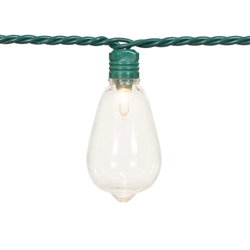 40-Count UL Incandescent Edison String Light Set, Green Wire - Image 2