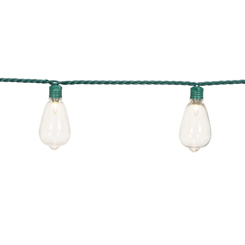 40-Count UL Incandescent Edison String Light Set, Green Wire