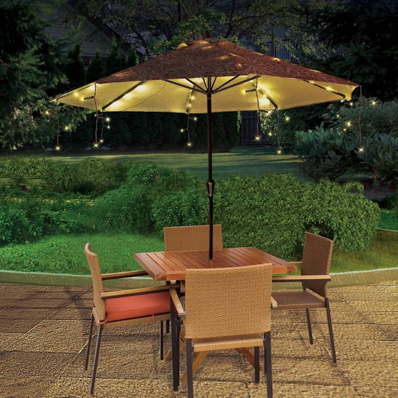 72-Count LED Solar Umbrella Light Set