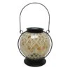 Amber Mosaic Glass Solar Ball Lantern, 8"