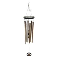 Beaded Bronze Metal Tubes Wind Chime, 38.5"