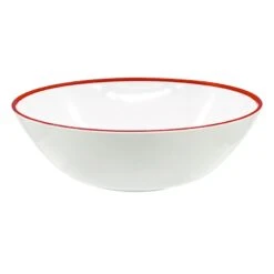 Bistro Red Rim Melamine Serving Bowl, 10"