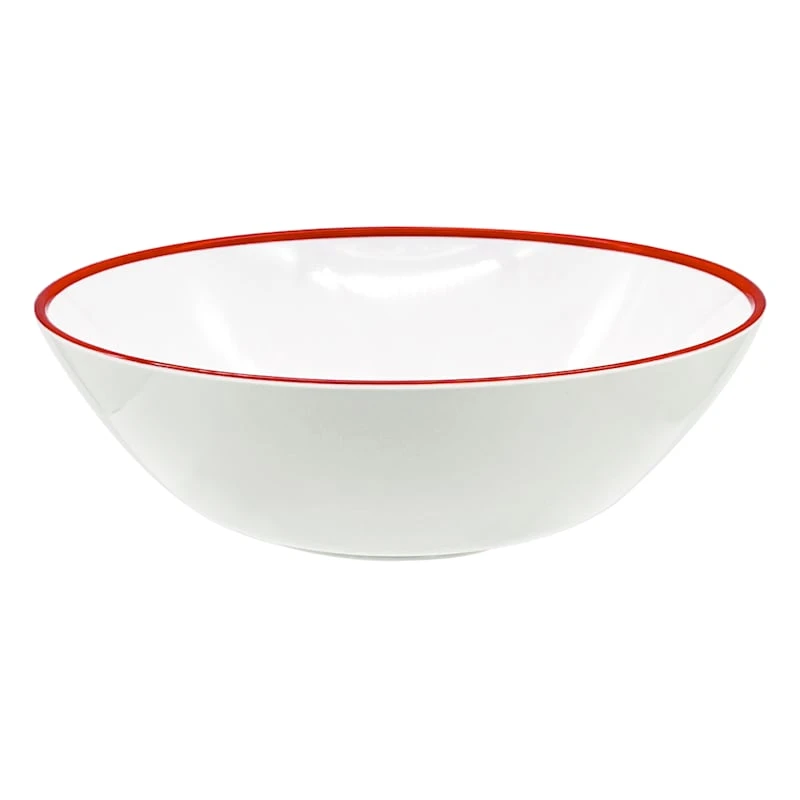 Bistro Red Rim Melamine Serving Bowl, 10"