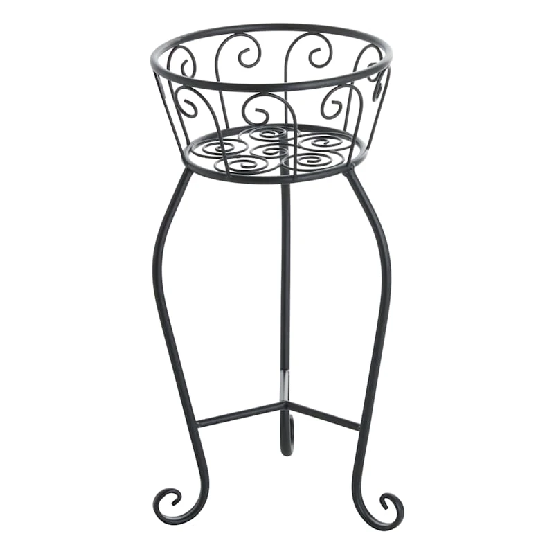 Black Metal Plant Stand, 19x9