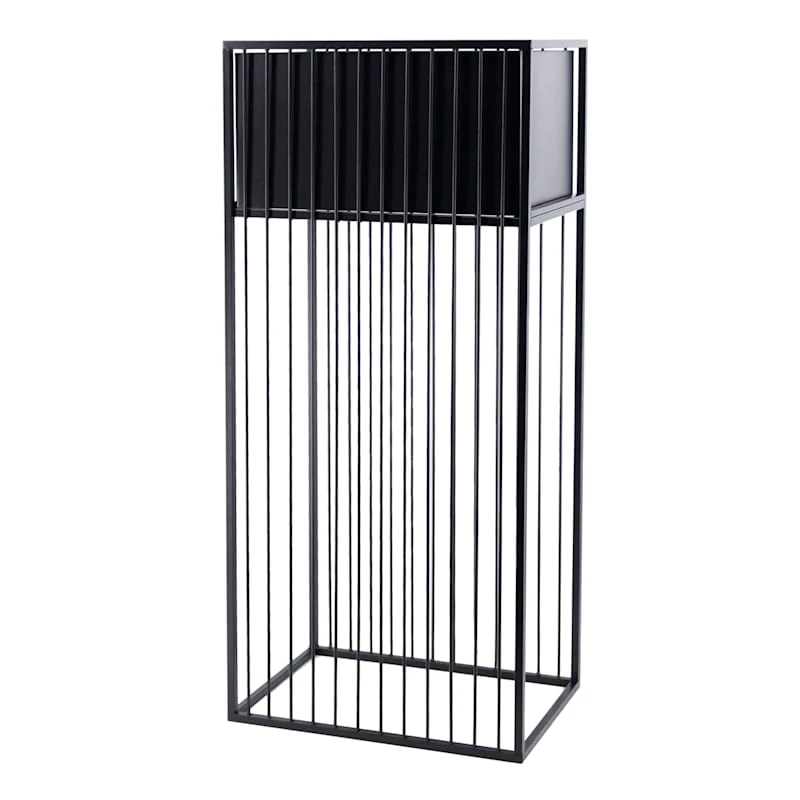 Black Metal Rectangle Plant Stand, 31.5"