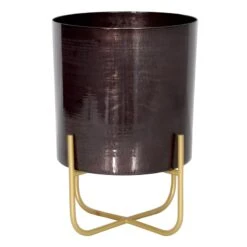 Black Metallic Planter Stand, Large