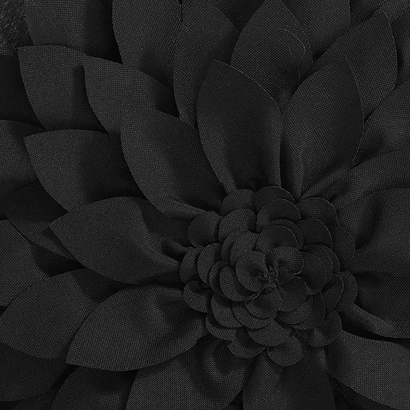 Black Petal Outdoor Throw Pillow, 18" - Image 2