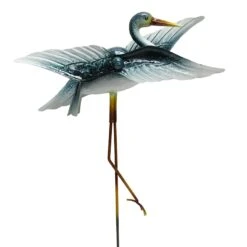 Blue Crane Spinner Garden Stake, 45.3"