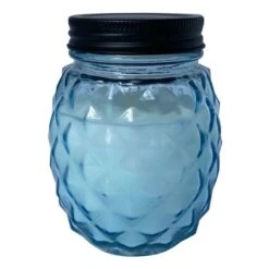 Blue Glass Pineapple Citronella Candle, 11oz