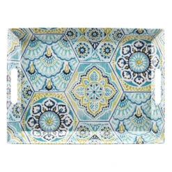 Blue Paisley Melamine Serving Tray, 19"