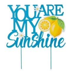 Blue & Yellow You Are My Sunshine Garden Stake, 23.8"