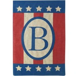 Burlap 'B' Patriotic Monogram