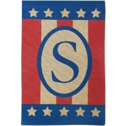 Burlap Monogam Patriotic