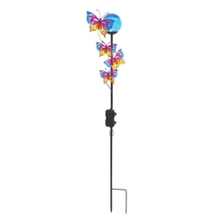 Butterfly LED Orb Garden Stake, 38"