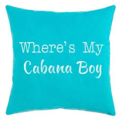 Cabana Boy Tile Blue Outdoor Throw Pillow, 18"