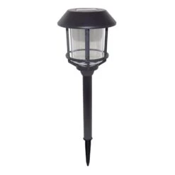 Caged LED Solar Path Light, Black