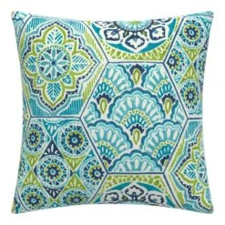 Calista Teal Oversized Outdoor Throw Pillow, 20"