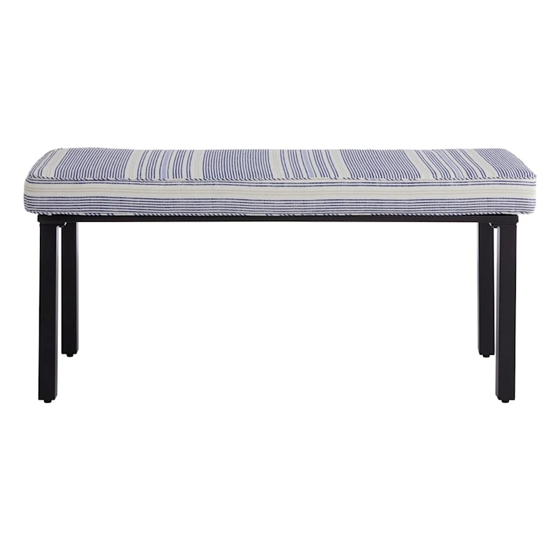 Calisto Striped Gusseted Outdoor Bench Cushion - Image 2