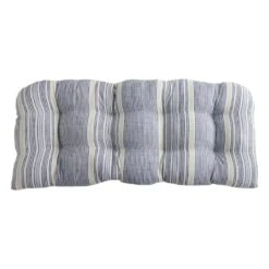Calisto Striped Outdoor Wicker Settee Cushion