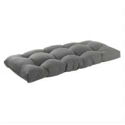 Charcoal Grey Canvas Outdoor Wicker Settee Cushion