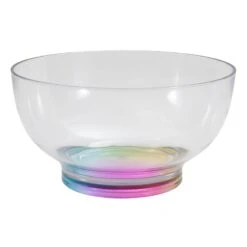 Clear Acrylic With Rainbow Finish Serving Bowl, 10"