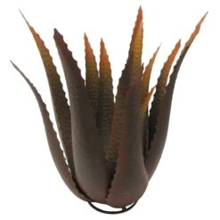Copper Metal Aloe Plant Statue, 19"