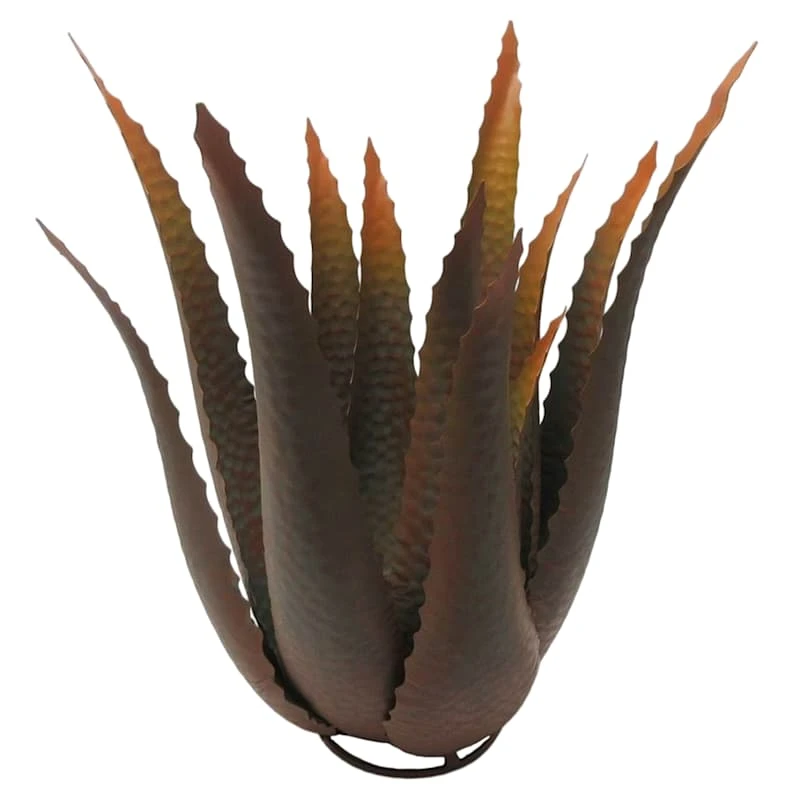 Copper Metal Aloe Plant Statue, 19"