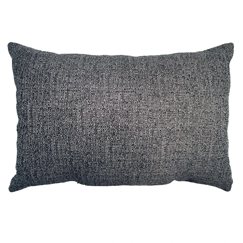 Fiddlestix Premium Dark Grey Outdoor Lumbar Throw Pillow, 14x20