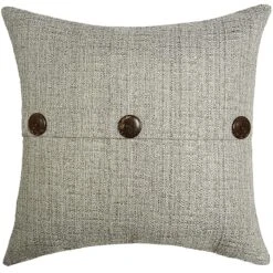 Fiddlestix Premium Linen Outdoor Throw Pillow With Buttons, 18"