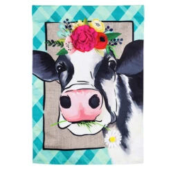 Floral Crowned Cow Flag