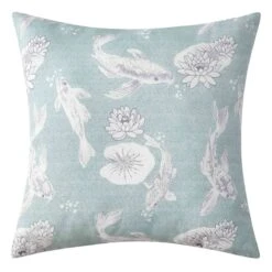 Found & Fable Blue Koi Pond Outdoor Throw Pillow, 20"