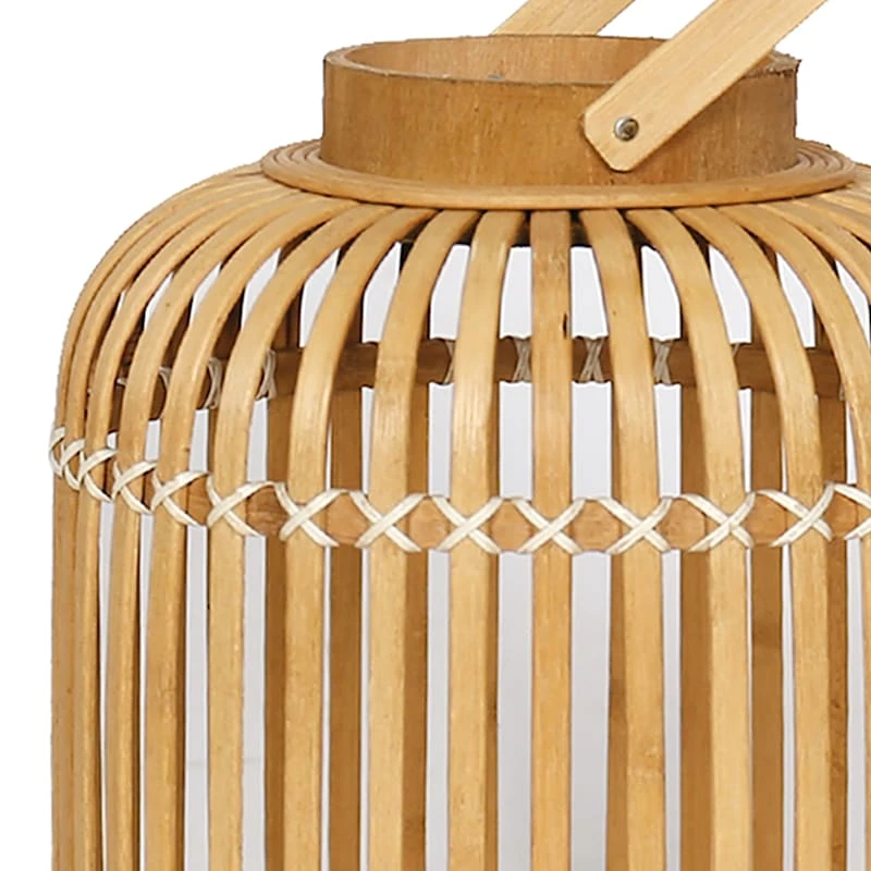 Found & Fable LED Bamboo Wood Lantern, 10" - Image 2