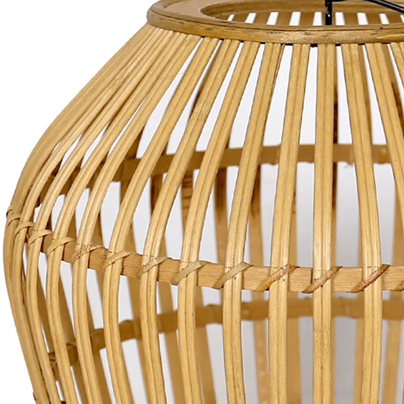 Found & Fable LED Bamboo Wood Lantern, 18" - Image 2