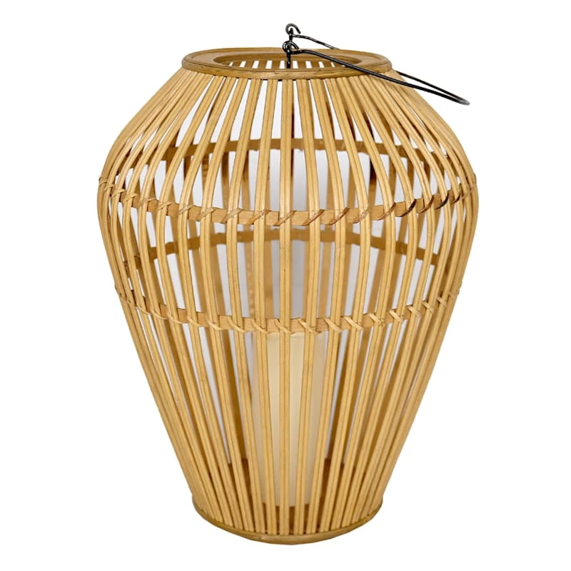 Found & Fable LED Bamboo Wood Lantern, 18"